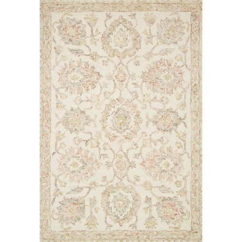 Aden Handmade Wool Ivory/Blush Rug & Reviews Birch Lane